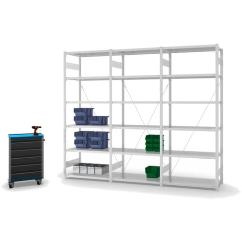 hofe System-Steckregal in Standard Bauart, Höhe x Breite x Tiefe 2500 x 1010 x 435 mm, 6 Böden