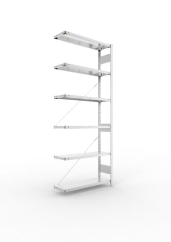 META System-Steckregal CLIP Anbaufeld, Höhe x Breite x Tiefe 2500 x 1006 x 336 mm, 6 Böden