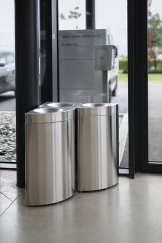 Selbstlöschender Edelstahl-Abfallbehälter probbax®, 40 l