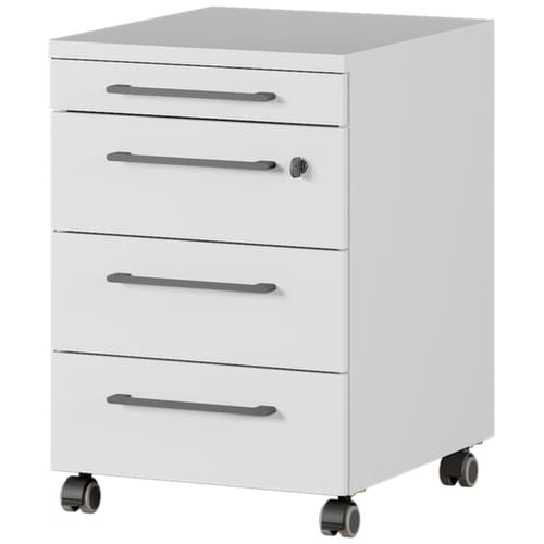 Rollcontainer GW-AGENDA, 4 Schublade(n), lichtgrau/lichtgrau