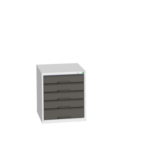 bott Schubladenschrank verso, 5 Schublade(n), RAL7035 Lichtgrau/RAL7016 Anthrazitgrau