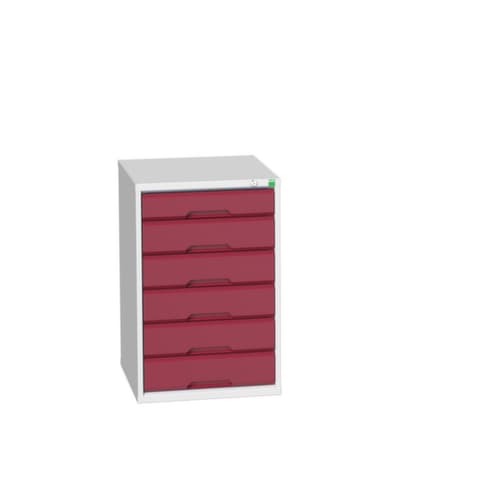 bott Schubladenschrank verso, 6 Schublade(n), RAL7035 Lichtgrau/RAL3004 Purpurrot