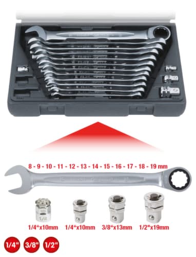 KS Tools GEARplus Ratschenringmaulschlüssel-Satz