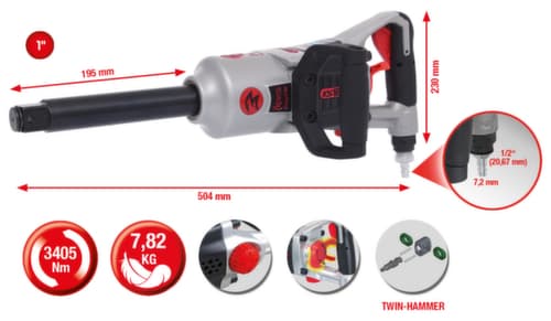 KS Tools 1" superMONSTER Hochleistungs-Druckluft-Schlagschrauber