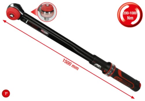 KS Tools 1" ERGOTORQUE®precision Ratschen-Drehmomentschlüssel Drehknopf