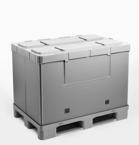 Walther Faltsysteme Paletten-Faltbox extra leicht, Auflast 500 kg, 3 Kufen, Länge x Breite 1200 x 1000 mm