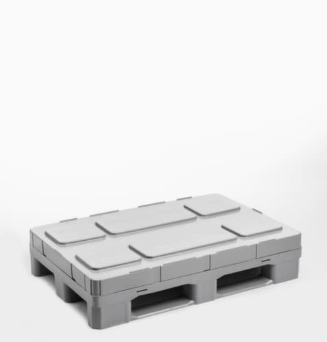 Walther Faltsysteme Paletten-Faltbox extra leicht, Auflast 500 kg, 3 Kufen, Länge x Breite 1200 x 1000 mm