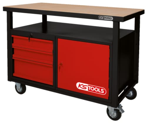 KS Tools Fahrbare Werkbank mit 3 Schubladen und 1 Tür