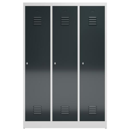 Garderobenschrank ClassiX für Schwarz-Weiß-Trennung, Abteilbreite 395 mm