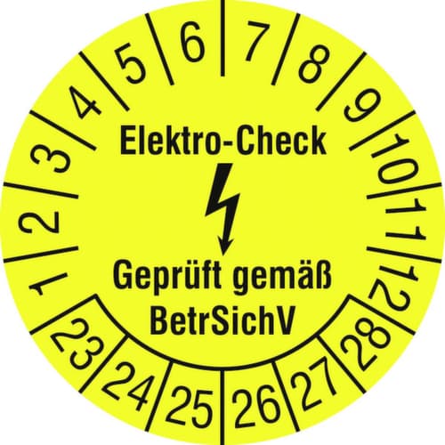 Runde Prüfplakette ohne Jahresfarbe