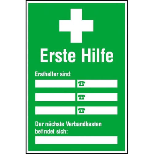 Aushang SafetyMarking® für Betrieb, "Ersthelfer Verzeichnis"