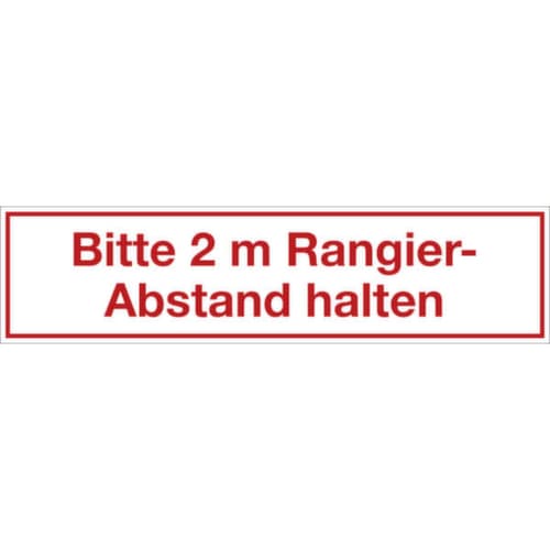 Kfz-Hinweisschild SafetyMarking®, "Bitte 2m Rangier-Abstand halten"