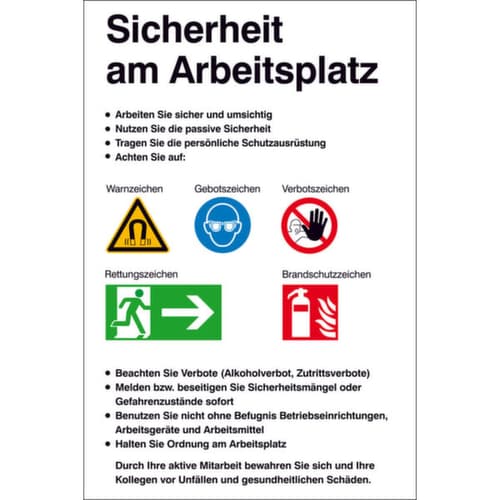 Aushang SafetyMarking® für Betrieb, "Sicherheit am Arbeitsplatz"