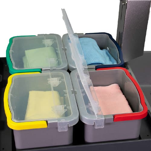 Geschlossener Reinigungswagen VariX - Box compact, 4x6 l Eimer