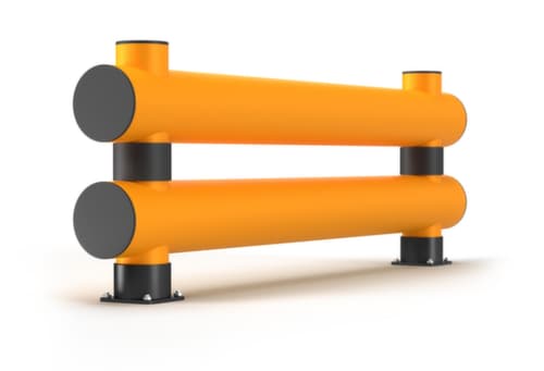 a.m.p.e.r.e. Rammschutz-Barriere Rack Mammut®, Doppelplanke, Länge 4000 mm