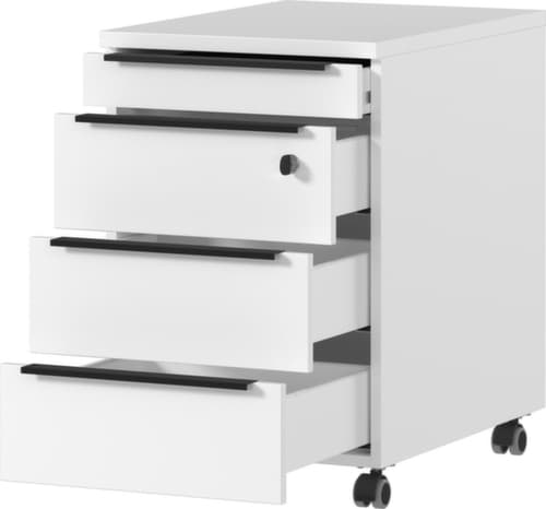Rollcontainer GW-MAILAND 4376, 3 Schublade(n), weiß/weiß