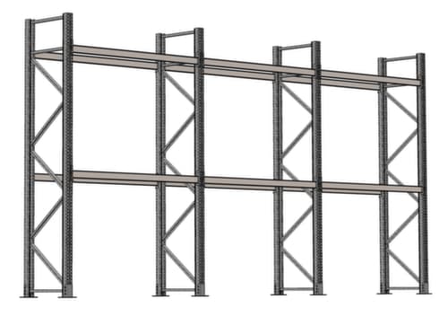 SCHULTE Palettenregal für 18 Paletten, 5965 mm breit, 3 Lagerebenen