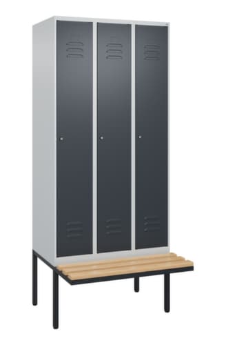 C+P Sitzbank-Spind Classic Plus für Schwarz-Weiß-Trennung, Abteilbreite 300 mm