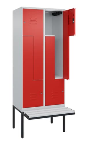 C+P Z-Spind Classic Plus mit untergebauter Sitzbank, Abteilbreite 400 mm