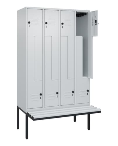 C+P Z-Spind Classic Plus mit untergebauter Sitzbank, Abteilbreite 300 mm