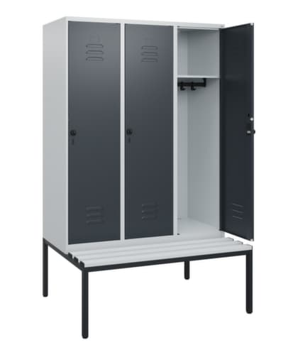 C+P Spind Classic Plus mit Sitzbank, Abteilbreite 400 mm