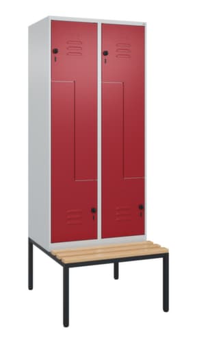 C+P Z-Spind Classic Plus mit untergebauter Sitzbank, Abteilbreite 400 mm