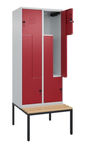 C+P Z-Spind Classic Plus mit untergebauter Sitzbank, Abteilbreite 400 mm