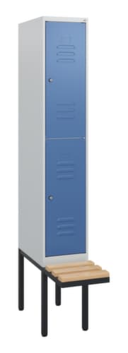 C+P Doppelstöckiger Spind Classic Plus mit Sitzbank, Abteilbreite 300 mm