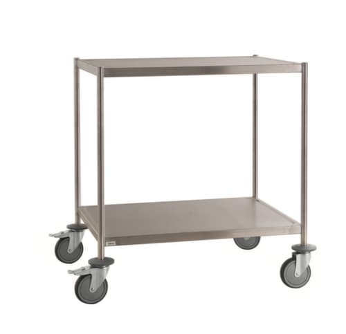 Kongamek Edelstahl-Etagenwagen, Traglast 200 kg, 2 Etagen