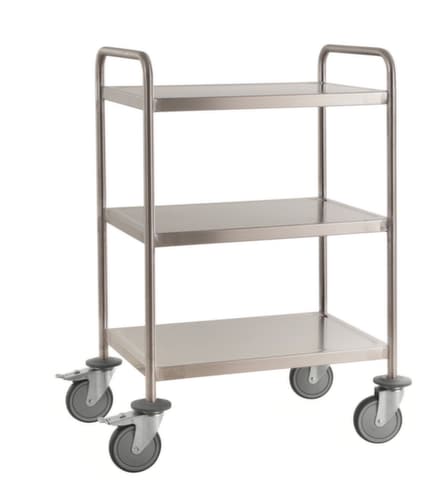 Kongamek Edelstahl-Etagenwagen, Traglast 200 kg, 3 Etagen