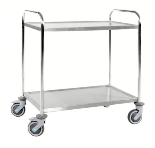 Kongamek Edelstahl-Servierwagen, Traglast 100 kg, 2 Etagen
