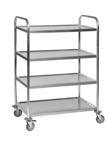 Kongamek Edelstahl-Etagenwagen, Traglast 100 kg, 4 Etagen