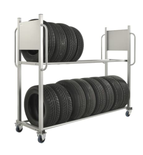 Kongamek Reifenwagen für 16 Reifen, Traglast 300 kg, 2 Etagen