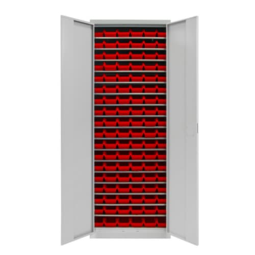 Magazinschrank mit Sichtlagerkästen