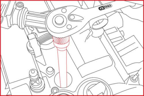 KS Tools 3/8" Zündkerzen-Stecknuss-Satz für EcoBoost Motoren