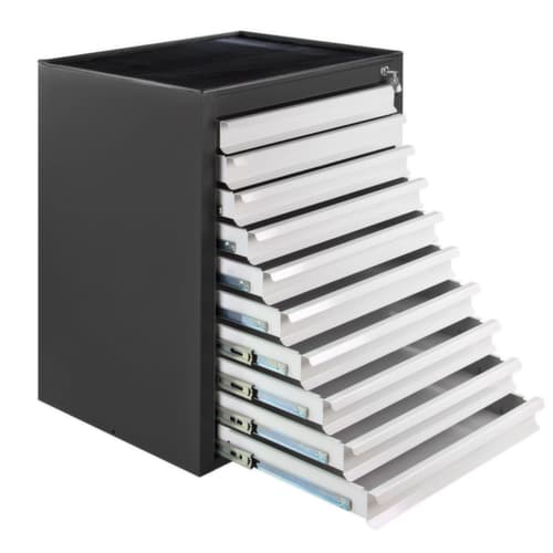 Schubladenschrank MAMMUT, 10 Schublade(n), RAL7016 Anthrazitgrau/RAL7035 Lichtgrau