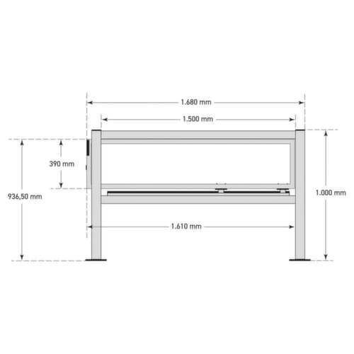 BLACK BULL Schiebetür-Set S-Line, Schiebetür-Set, Höhe x Breite 1000 x 1680 mm