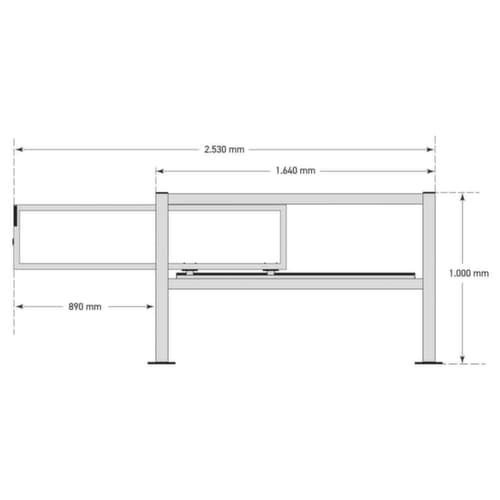 BLACK BULL Schiebetür-Set S-Line, Schiebetür-Set, Höhe x Breite 1000 x 1680 mm