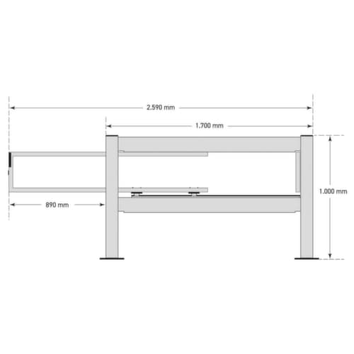 BLACK BULL Schiebetür-Set XL-Line, Schiebetür-Set, Höhe x Breite 1000 x 1740 mm