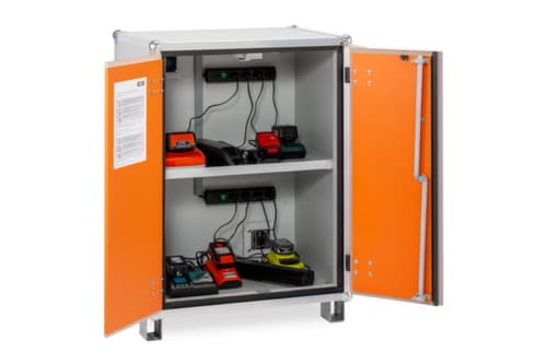 Explosionsgeschützter Lithium-Ionen-Ladeschrank PREMIUM PLUS 8/10 unterfahrbar, Höhe x Breite x Tiefe 1110 x 800 x 660 mm