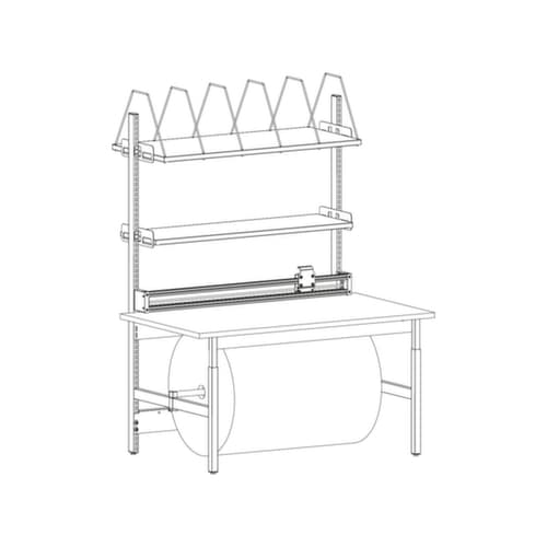 ERGO-line Komplett-Packtisch Budget mit Böden und Steckbügeln, Breite x Tiefe 1600 x 900 mm