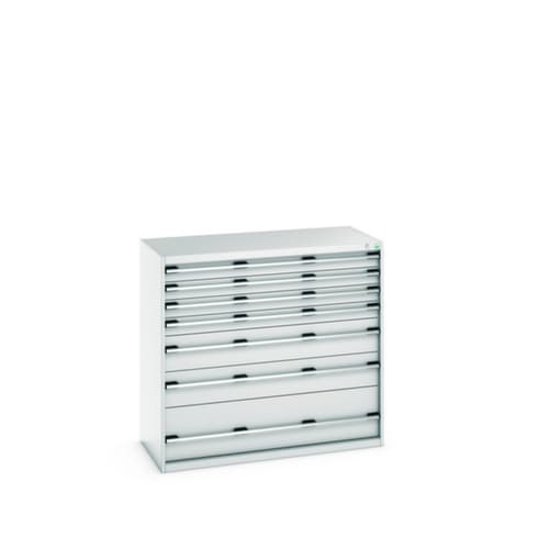 bott Schubladenschrank cubio Grundfläche 1300x650 mm, 7 Schublade(n), RAL7035 Lichtgrau/RAL7035 Lichtgrau