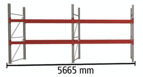 META Palettenregal MULTIPAL für 18 Paletten, 5665 mm breit, 3 Lagerebenen