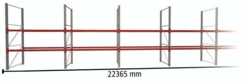 META Palettenregal MULTIPAL für 72 Paletten, 22365 mm breit, 3 Lagerebenen