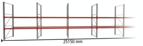 META Palettenregal MULTIPAL für 81 Paletten, 25150 mm breit, 3 Lagerebenen