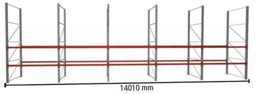 META Palettenregal MULTIPAL für 45 Paletten, 14010 mm breit, 3 Lagerebenen