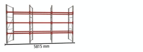 META Palettenregal MULTIPAL für 24 Paletten, 5815 mm breit, 4 Lagerebenen