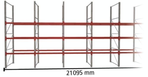 META Palettenregal MULTIPAL für 88 Paletten, 21095 mm breit, 4 Lagerebenen
