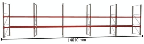 META Palettenregal MULTIPAL für 30 Paletten, 14010 mm breit, 3 Lagerebenen