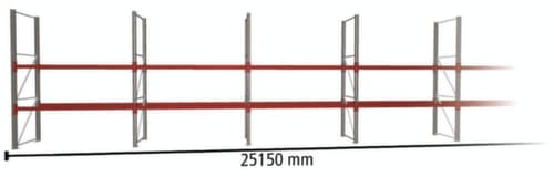 META Palettenregal MULTIPAL für 54 Paletten, 25150 mm breit, 3 Lagerebenen